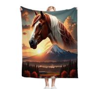 Gumntun Mantas para Sofas Grandes 220x240 cm Caballo MarróN, Fácil de Cuidar Mantas para Cama, Frazada Polar 100% Microfibra Extra Suave para Niños y Adultos