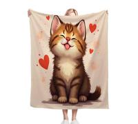 Gumntun Mantas para Sofas Grandes 220x240 cm Gato de Dibujos Animados, Fácil de Cuidar Mantas para Cama, Frazada Polar 100% Microfibra Extra Suave para Niños y Adultos