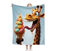 Gumntun Mantas para Sofas Grandes 220x240 cm Jirafa de Dibujos Animados, Fácil de Cuidar Mantas para Cama, Frazada Polar 100% Microfibra Extra Suave para Niños y Adultos