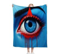 Gumntun Mantas para Sofas Grandes 220x240 cm Ojos Azules, Fácil de Cuidar Mantas para Cama, Frazada Polar 100% Microfibra Extra Suave para Niños y Adultos f955