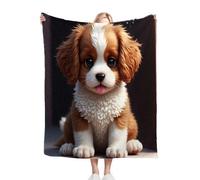 Gumntun Mantas para Sofas Grandes 220x240 cm Perro Amarillo de Dibujos Animados, Fácil de Cuidar Mantas para Cama, Frazada Polar 100% Microfibra Extra Suave para Niños y Adultos