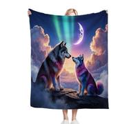 Gumntun Mantas para Sofas Grandes 240x260 cm 3D Animales Lobos, Fácil de Cuidar Mantas para Cama, Frazada Polar 100% Microfibra Extra Suave para Niños y Adultos_B18132