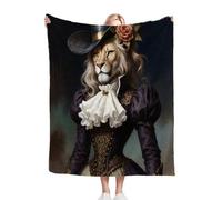 Gumntun Mantas para Sofas Grandes 240x260 cm Sombrero de Copa de LeóN 3D, Fácil de Cuidar Mantas para Cama, Frazada Polar 100% Microfibra Extra Suave para Niños y Adultos_B15576