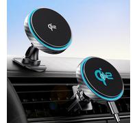 GuMosh Qi2 Cargador Magsafe Coche Inalámbrico [Certificado Qi2-15W], Rotación 360° [Salpicadero & Ventilación] Soporte Magnético Inalámbrico para Coche Compatible con Series iPhone 17 16 15 14 13 12