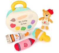 GUND Baby My Little Artist Juego de peluche de 5 piezas con sonajero, chirriador y juguetes de peluche arrugados, juguete sensorial para bebs y