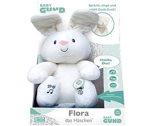 GUND Flora, el Conejo Cantando y Hablando - Juega a Guck Guck con Las Orejas - alemán, Aprox. 30 cm, a Partir de 10 Meses