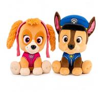 GUND Pack 2 Peluche Patrulla Canina 23cm | Peluches Chase y Skye Paw Patrol | Lote de dos peluches de la Patrulla Canina. Incluye el peluche Chase y peluche Skye de Paw Patrol