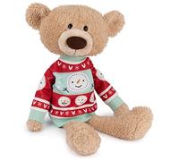 GUND Palillo de dientes con suéter navideño, oso de peluche clásico para edades de 1 año en adelante, beige/rojo/blanco, 15 pulgadas