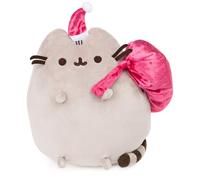 GUND Papá Noel Claws Pusheen - Animal de peluche navideño, gris y rosa, 9.5 pulgadas