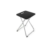 GUNDE - Taburete plegable, soporta hasta 100 kg, ligeramente estable, color negro