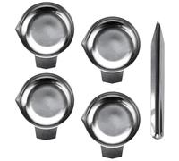 Gundhgstrr 4 Bandejas Metálicas para Pesar Polvos con Cuchara, Mini Bandeja para Báscula Digital, de Pesaje para Recarga, Bandeja para Báscula Electrónica.