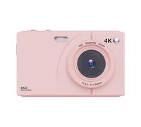 Gundhgstrr Cámara Digital 4K CCD de 64 MP, WiFi, HD, Zoom Digital 16X, Pantalla de 2,8 Pulgadas, Tarjeta de 64 GB, Color Rosa.