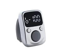 Gundhgstrr Contador Electrónico LED Recargable con Contador de Tiempo, Práctico Contador de Anillo Ajustable de 5 Dígitos, Color Plateado.