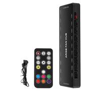 Gundhgstrr Controlador ARGB para PC, Control Remoto Hub 1 A 9, Adaptador de Ventilador de Refrigeración de 5 V y 3 Pines, Estación de Acoplamiento PWM de