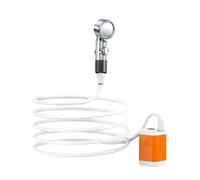 Gundhgstrr Ducha Eléctrica Portátil para Camping con Bomba, Resistente Al Agua IPX7, Pantalla LCD Recargable, Kit de Ducha con Bolsa de Almacenamiento y Soporte.