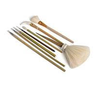 Gundhgstrr Juego de 8 Pinceles para Escribir, Herramientas de Cerámica, Pincel con Gancho para Pintar, Removedor de Polvo e Hidratación para Arcilla Cerámica y Polímeros