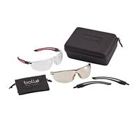 GUNFIREKit - KIT GUNFIRE - Lente PC PLATINUM transparente + lentes de recambio CSP PLATINUM // 2 juegos de patillas : gris/negro y rojo/negro - funda de microfibra, estuche rígido negro