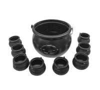Gungtj 9PCS Cauldron Pot, Witches Cauldron, Halloween Candy Holder, Witch Pot Cauldron Set, Halloween Cauldron Bowl Set, Decorative Cauldron Pot 19.5x19.5x13.5cm for Halloween Season