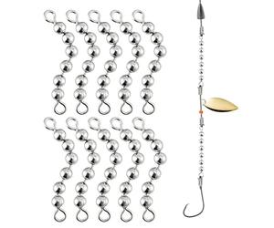 Gungtj Cadena de cuentas giratoria, 10 piezas de equipo de pesca de bagre, cadena de pesca de rotación de 360 grados, para agua salada, bagre, pescador, trucha,