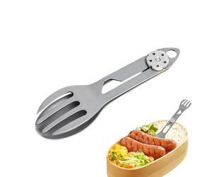 Gungtj Camp Spork, cuchara y tenedor plegable 2 en 1 para Survival - utensilio de camping multifunción para senderismo, pícnic, barbacoa al aire libre