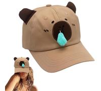 Gungtj Capybara Baseball Hat, Embroidered Cute Animal Cosplay Cap, Cómodo, Ajustable Fit with Fun Embroidery, Wide 7,87 pulgadas Cap Width, Funny Accessory for Easter Gift