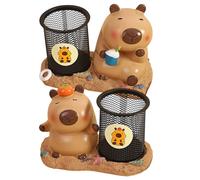 Gungtj Capybara Pen Cup, Metal Mesh Pen Cup, Cartoon Animal Pencil Box, Iron Mesh Workplace Pen Stand, 7.09x4.33x4.33 Inches Animal Figure Pencil Stand For Desk Organization