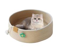 Gungtj Cat Basket Bed, 5.91 Inch Comfortable Pet Furniture for Cat, Woven Sleeping with Scratcher, Kitten Nest Pad for Large and Small Pet,Living Room, Bedroom, Office, Couch, Desk