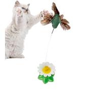 Gungtj Cat Enrichment Toys - Suction Cup Electric Flying Bird Wand, Interactive Feathers Teaser with Automatic Fluttering Motion, Self-Play Kitten Exercise Toy, High-Bounce Fluttering Bird for Home