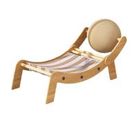 Gungtj Cat Lounger Scratcher, Kitten Chair Scratcher with Toy Ball, Corrugated Paper Pet Furniture, 11,3 x 24,61 x 10,08 pulgadas para Boredom Relief, Interior y Outdoor Play, Sunbathing