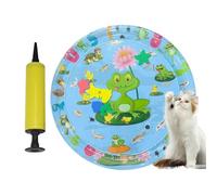 Gungtj Cat Water Mat, Pet Toy Mat with Animal Design, Inflatable Cooling Pad for Water Play, Thickened Sturdy Construction, Cats and Dogs, Enrichment, Entertainment, 25.59x21.65 Inches