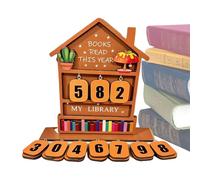 Gungtj Contador De Libros Leídos - Accesorios de Lectura Decorativos Estéticos - Decoración de Dormitorio con Contador de Lectura de Madera | Para Bibliófilo Maestro Estudiante Casa Escuela Biblioteca