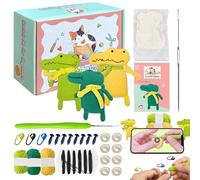 Gungtj Crochet Animal Kit, Knitting Crochet Kits, Cartoon Crocodile Crochet Kit, Crochet Kit for Beginners, Crochet Arts & Crafts Kit, Crocheting Kit with Tutorials,Knitting for Kids,