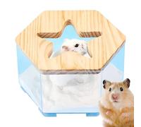 Gungtj de ducha de jerbo | Inodoro transparente para hámster | Accesorios de jerbo reutilizables transparentes para animales pequeños, cuidado del polvo, baño, excavación, suministros de de