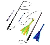 Gungtj Dogs Flirt Pole, Extendable Pet Teasing Stick, Interactive Puppy Chasing Wand, Includes 2 Detachable Rope Tugs, Sturdy Design 10,24 x 1,97 x 1,57 pulgadas para ejercicio al aire libre