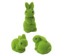 Gungtj Easter Bunny Figurine - Flocked Animal Decoration with Moss Finish, Cute Bunny Statue for Home Garden Yard Planter, Bookshelf, Dorm, Apartment Spring Holiday Decor, Earthy Aesthetic Appeal
