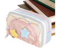 Gungtj Estuche para lápices, bonito estuche para niños, con cremallera, gran capacidad, imprescindible para niños, niñas, escuela, clases, universidad, dibujo, arte, manualidades, viajes, Rosa., Siehe