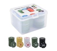 Gungtj Fichas De Poker Numeradas,100 Piezas De Accesorios De Juego Con De