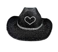 Gungtj Glitter Hat, Western Wide Brim Cap, Disco Vaquera Headwear, Party Costume Accessories, Cosplay Props, Fun Headgear for Men and Women, Distinct Celebration Gear