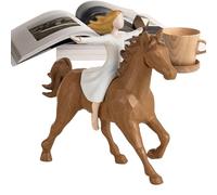 Gungtj Horse Statue Decor - Resin Animal Figurines, Riding Horse Figurine with Handmade Design, Home Decor, Animal Statue, Riding Sculpture for Living Room Shelf Windowsills Youth Family Friends