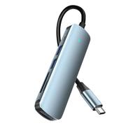 Gungtj Hub USB C | Hub expansor USB C para computadora, adaptador portátil 6 en 1 de transmisión de datos para reuniones de negocios, oficina en casa, creación de contenido, entretenimiento y