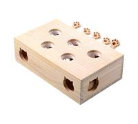 Gungtj Interactive Cat Toy, Wood Whack-a-Mole Cat Game, Cat Scratcher Interactive Toy, Indoor Cat Games, Wooden Cat Puzzle Toy, Cat Entertainment Game, Catch Mice Toy for Bored Cats