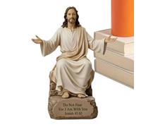 Gungtj Jesus Statue Ornament - Resin Religious Sculpture, Christian Figure with Detailed Craftsmanship, Home Decoration, Catholic Church Decor, Spiritual Desk Ornament for Living Room Office Tabletop