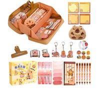 Gungtj Large Pencil Case, Capybara Stationery Set,Makeup Brush Pouch, High-Capacity Design, Includes Stickers and Clips, Ideal for Students, School, Desk Organization