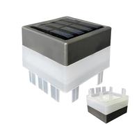 Gungtj Luz Solar De Postes De Cerca | Sin Cableado Iluminación Dos Colores - Cubierta De Poste Brillante Para Cerca Con Carga Solar - Para Sendero Jardín Balcón Terraza Piscina