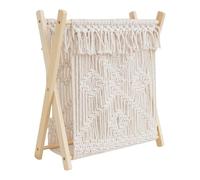 Gungtj Macrame Book Rack, Boho Home Storage, Standing Basket For Books, Newspapers Storage Basket, Multi-Functional Standing Rack, Macrame Storage Basket, Book Storage Basket, Boho Book Rack