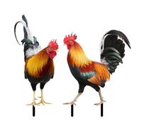 Gungtj Metal Rooster Garden Stake, Sturdy Rooster Yard Art, Outdoor Spring Decorations, Heavy Duty Metal Sculptures, colores vibrantes, 8,35 x 6,57 pulgadas Backyard and Patio Decor