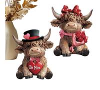 Gungtj Mini figuras de decoración romántica de ternero para el día de San Valentín
