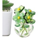 Gungtj Mini Glass Flowers - Artificial Bouquet with Decorative Vase, Glass Flower Bouquet Set, Elegant Faux Floral Arrangement, Table Centerpiece Decor for Women Mother’s Day Wedding Home Office