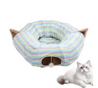 Gungtj para Gatos - Cueva Interactiva Plegable para Área De Juego - Colorido Laberinto con Rayas para Gatos De Interior | para Gatitos Mascotas Fiestas Navidad Cumpleaños Animales