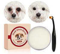 Gungtj Removedor de manchas de lágrimas para cachorros, ungüento de limpieza de 40 g con cepillo, limpiador de ojos de perro, para el cuidado diario, salón de aseo veterinario, clínica, hogar, viajes